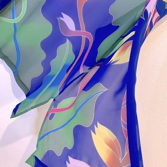 DRAPER’S & Damon’s 2 piece silk shell sleeveless silk kimono style jacket XL/OS - Picture 7 of 15